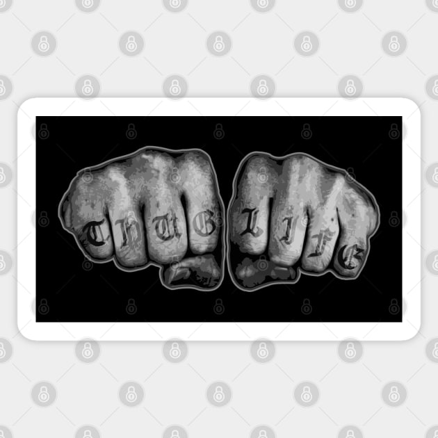 Thug Life Fists Sticker by NineBlack